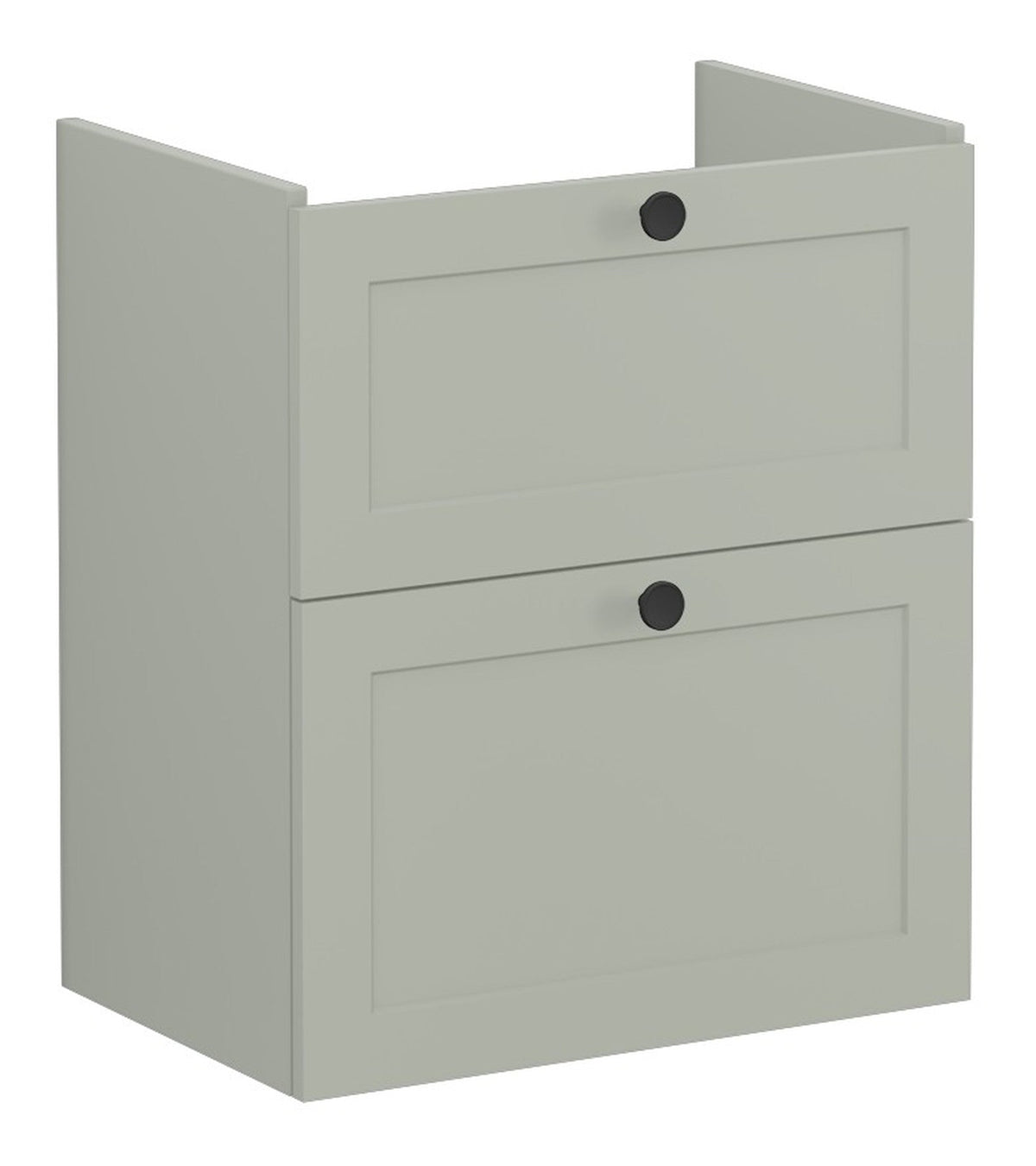 VitrA Root Classic 60cm 2 Drawer Slim Washbasin Unit - Matt Retro Green