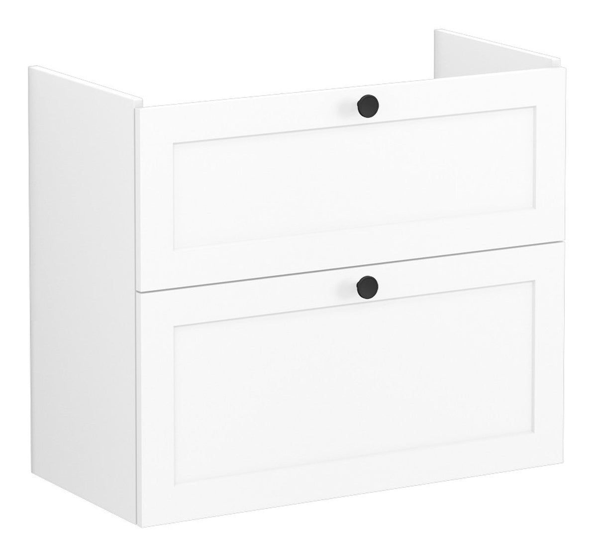 VitrA Root Classic 80cm 2 Drawer Slim Washbasin Unit - Matt White