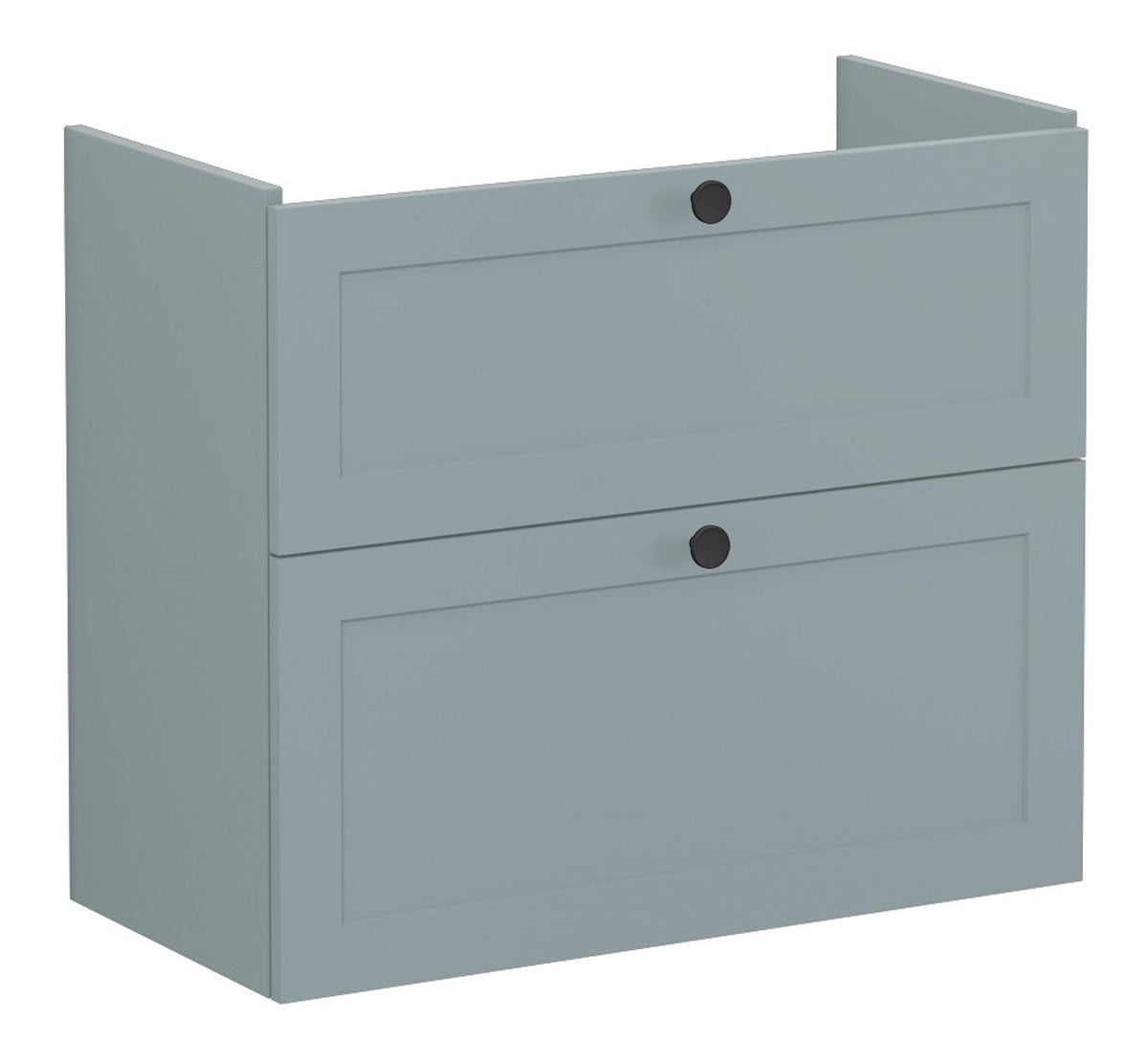 VitrA Root Classic 80cm 2 Drawer Slim Washbasin Unit - Matt Fjord Green