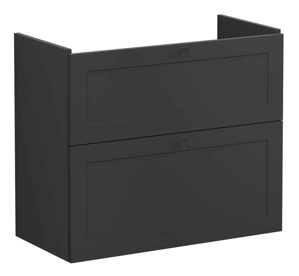 VitrA Root Classic 80cm 2 Drawer Slim Washbasin Unit - Matt Graphite