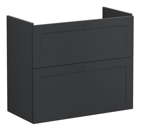 VitrA Root Classic 80cm 2 Drawer Slim Washbasin Unit - Matt Graphite