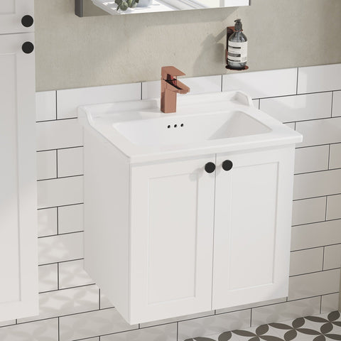 VitrA Root Classic 60cm 2 Door Wall Hung Washbasin Unit - Matt White