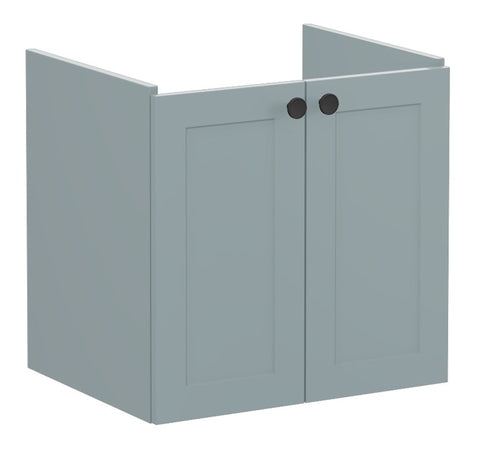 VitrA Root Classic 60cm 2 Door Wall Hung Washbasin Unit - Matt Fjord Green