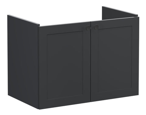 VitrA Root Classic 80cm 2 Door Wall Hung Washbasin Unit - Matt Graphite
