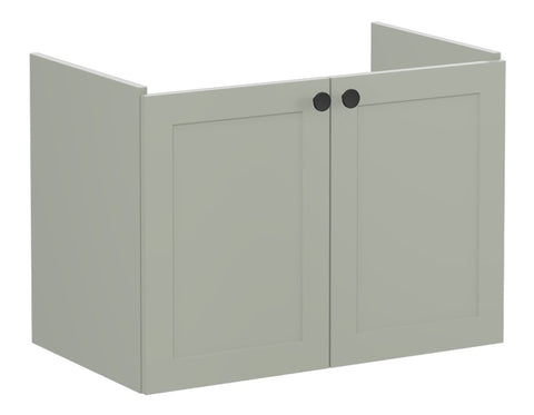 VitrA Root Classic 80cm 2 Door Wall Hung Washbasin Unit - Matt Retro Green