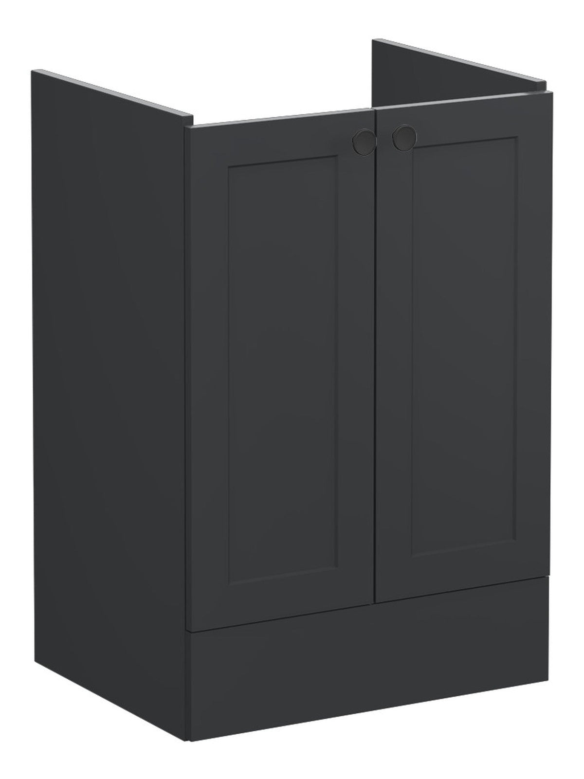 VitrA Root Classic 60cm 2 Door Floor Standing Washbasin Unit - Matt Graphite