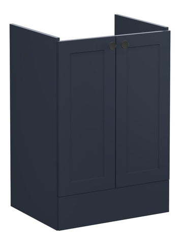 VitrA Root Classic 60cm 2 Door Floor Standing Washbasin Unit - Matt Dark Blue