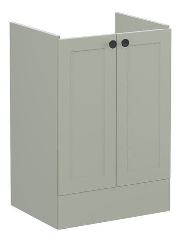 VitrA Root Classic 60cm 2 Door Floor Standing Washbasin Unit - Matt Retro Green