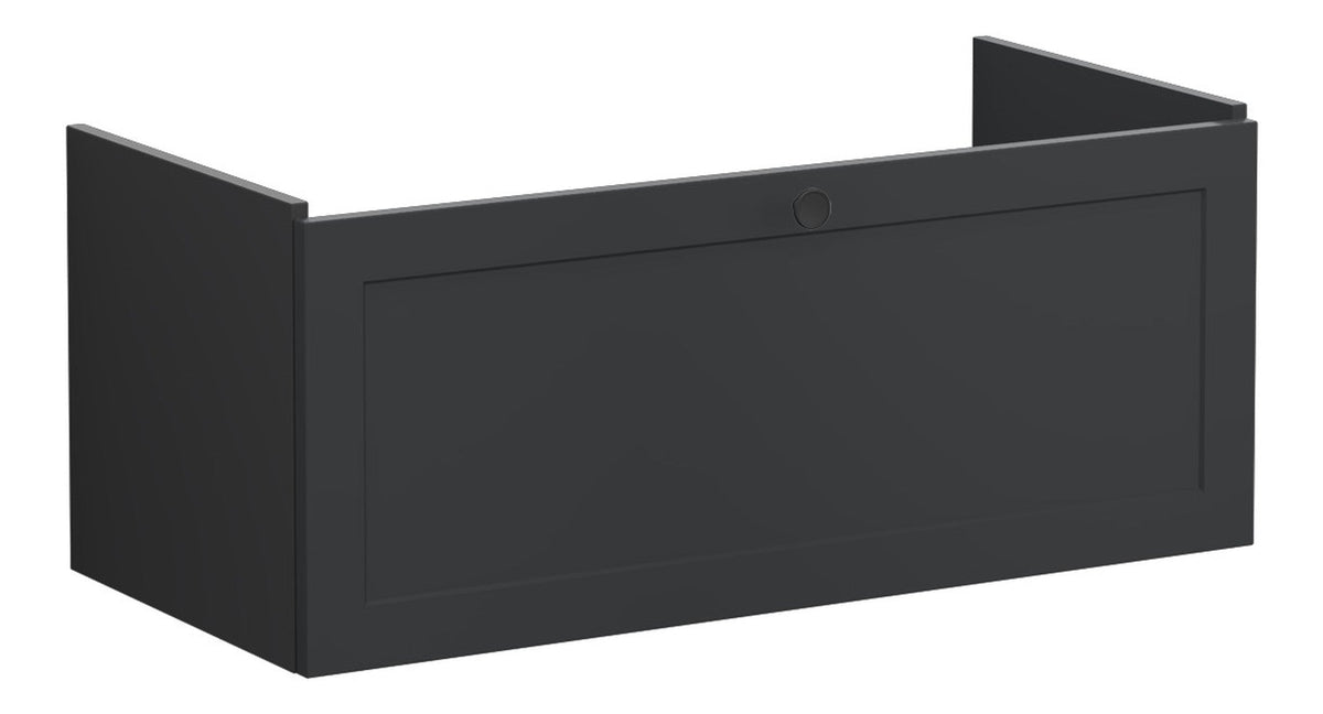 VitrA Root Classic 100cm 1 Drawer Slim Washbasin Unit - Matt Graphite