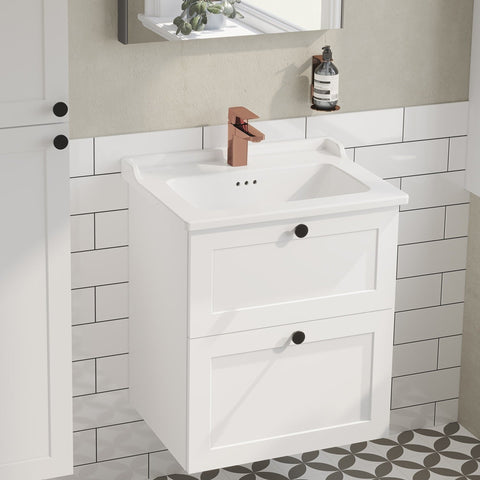 VitrA Root Classic 60cm 2 Drawer Washbasin Unit - Matt White
