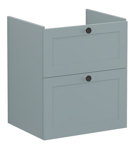 VitrA Root Classic 60cm 2 Drawer Washbasin Unit - Matt Fjord Green