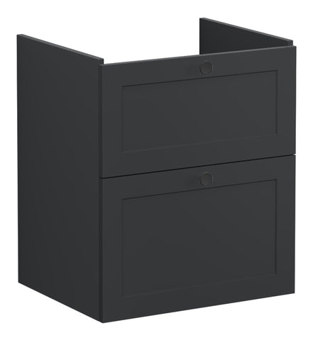 VitrA Root Classic 60cm 2 Drawer Washbasin Unit - Matt Graphite