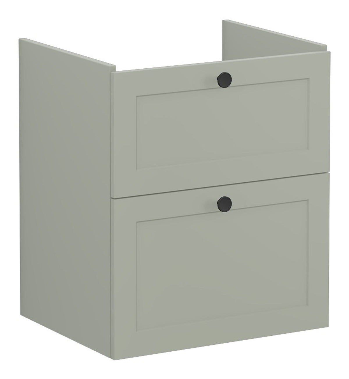 VitrA Root Classic 60cm 2 Drawer Washbasin Unit - Matt Retro Green