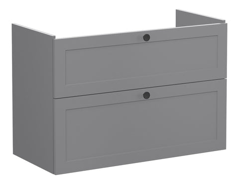 VitrA Root Classic 100cm 2 Drawer Washbasin Unit - Matt Grey