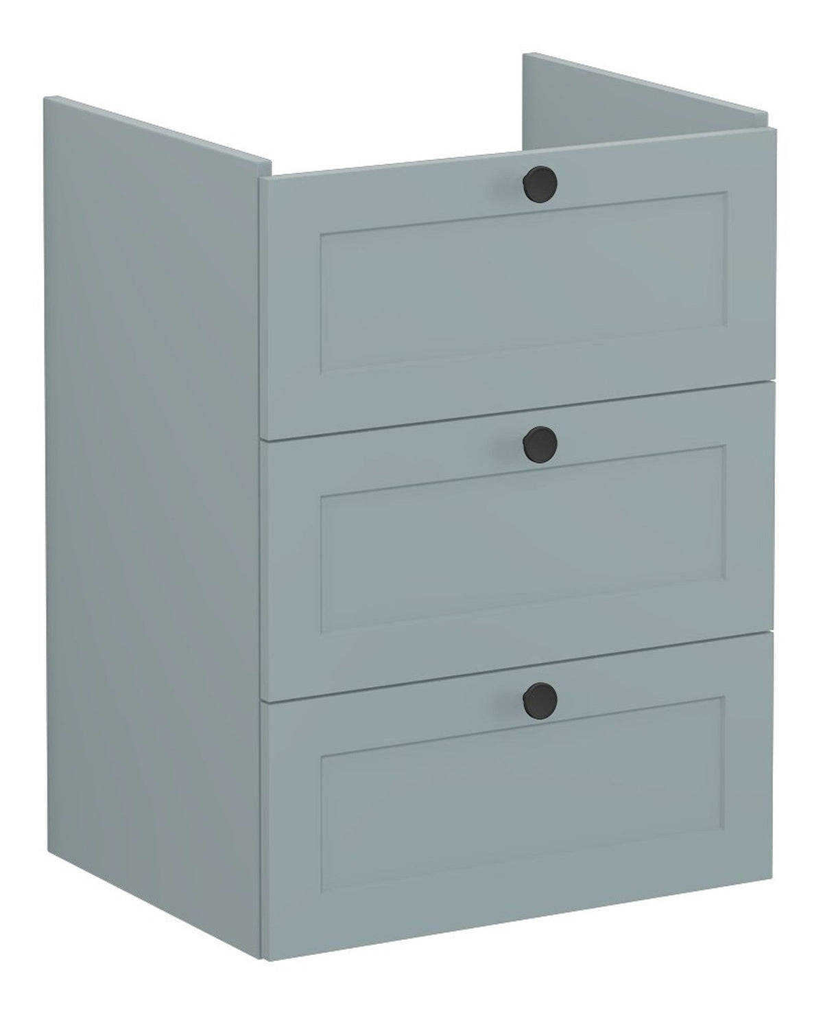 VitrA Root Classic 60cm 3 Drawer Washbasin Unit - Matt Fjord Green