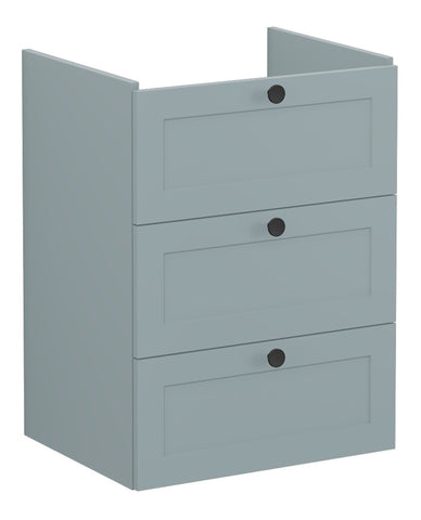 VitrA Root Classic 60cm 3 Drawer Washbasin Unit - Matt Fjord Green