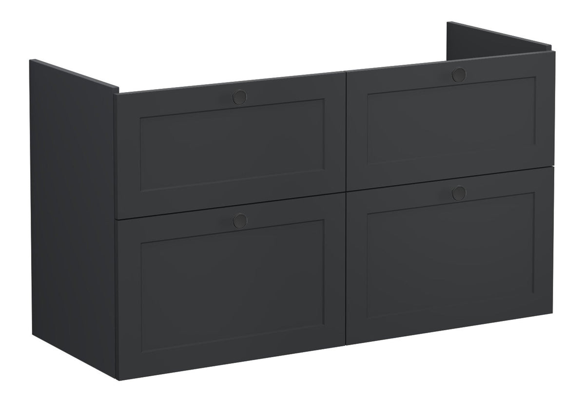 VitrA Root Classic 120cm 4 Drawer Washbasin Unit - Matt Graphite