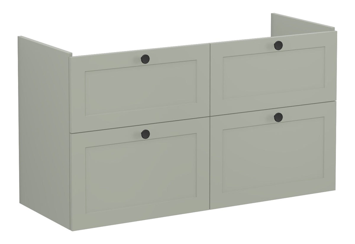VitrA Root Classic 120cm 4 Drawer Washbasin Unit - Matt Retro Green