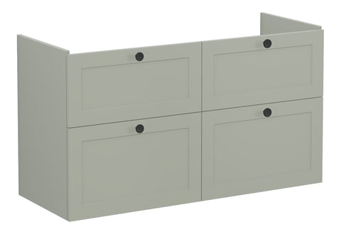 VitrA Root Classic 120cm 4 Drawer Washbasin Unit - Matt Retro Green