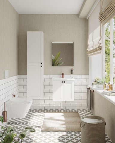 VitrA Root Classic 40cm 2 Door Tall Unit (LH Hinge) - Matt White