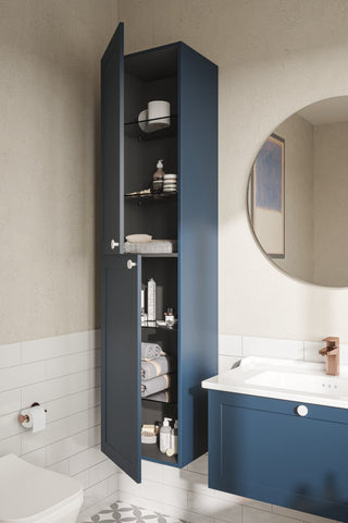 VitrA Root Classic 40cm 2 Door Tall Unit (LH Hinge) - Matt Dark Blue