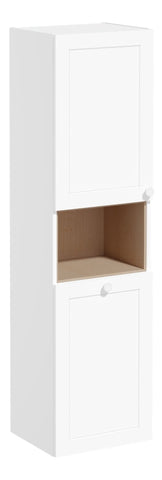 VitrA Root Classic 40cm 2 Door Semi-Tall Unit w/Laundry Basket (LH Hinge) - Matt White