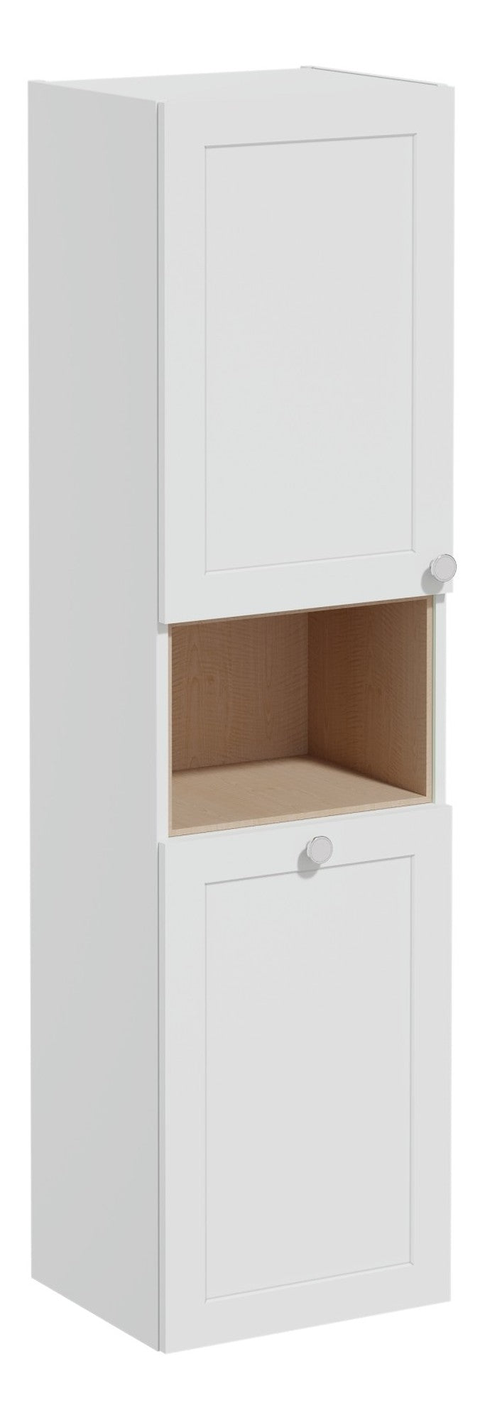 VitrA Root Classic 40cm 2 Door Semi-Tall Unit w/Laundry Basket (LH Hinge) - Matt Light Grey