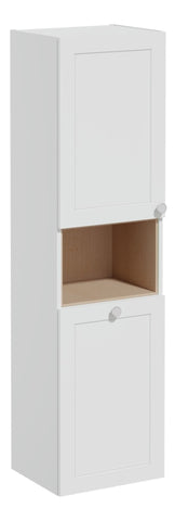 VitrA Root Classic 40cm 2 Door Semi-Tall Unit w/Laundry Basket (LH Hinge) - Matt Light Grey