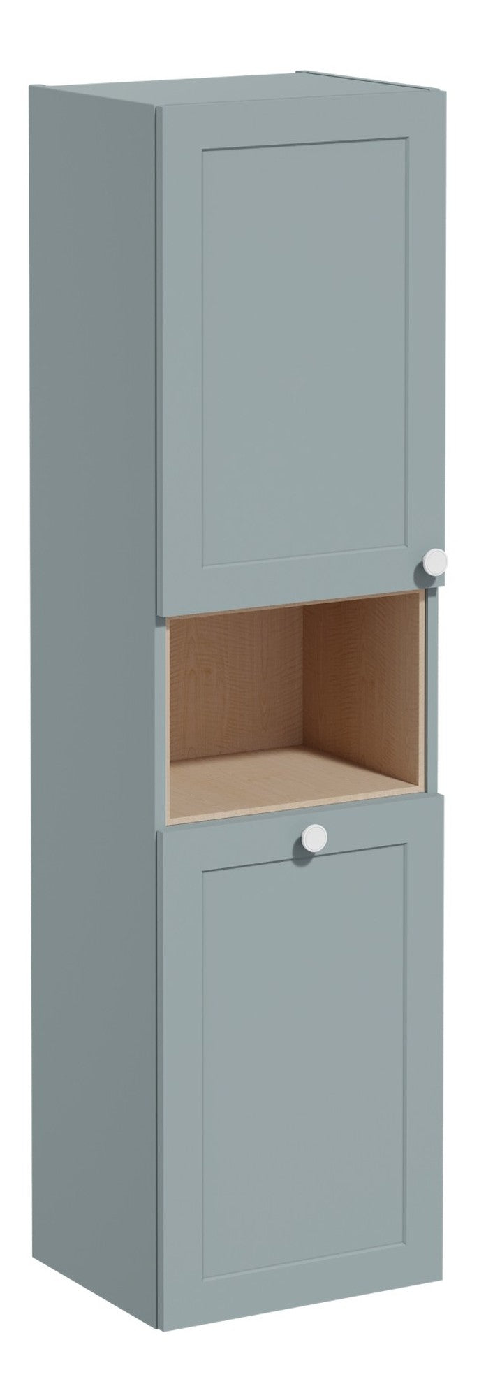 VitrA Root Classic 40cm 2 Door Semi-Tall Unit w/Laundry Basket (LH Hinge) - Matt Fjord Green