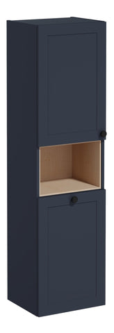 VitrA Root Classic 40cm 2 Door Semi-Tall Unit w/Laundry Basket (LH Hinge) - Matt Dark Blue