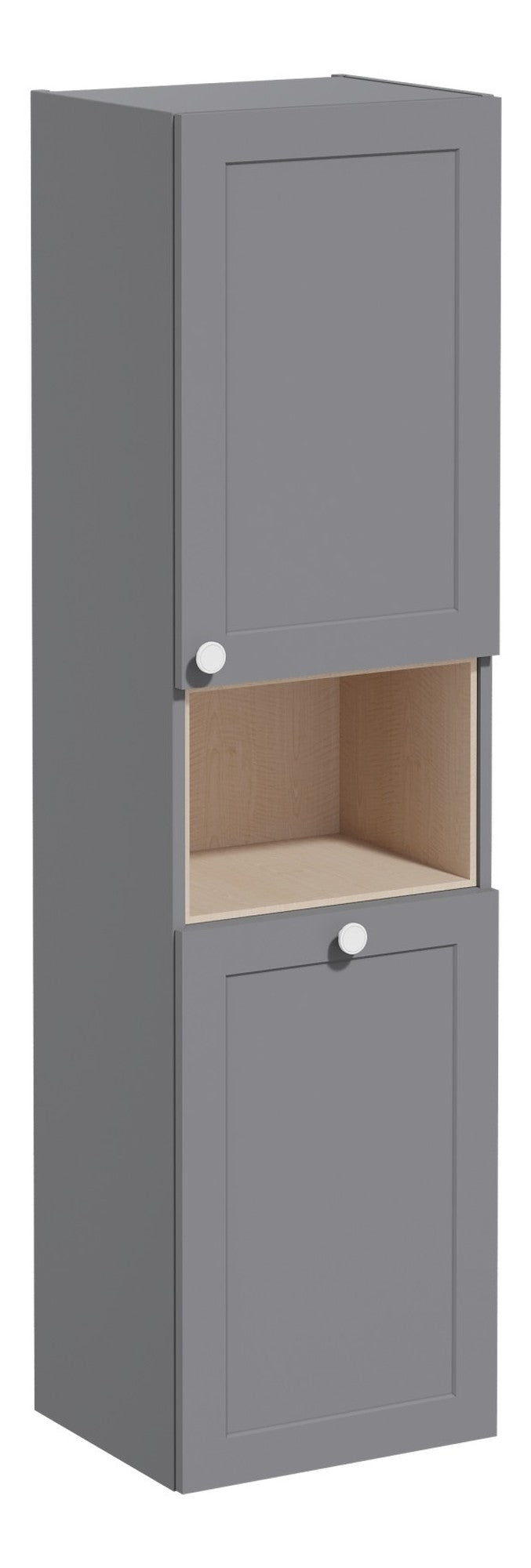 VitrA Root Classic 40cm 2 Door Semi-Tall Unit w/Laundry Basket (RH Hinge) - Matt Grey