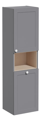VitrA Root Classic 40cm 2 Door Semi-Tall Unit w/Laundry Basket (RH Hinge) - Matt Grey