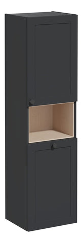 VitrA Root Classic 40cm 2 Door Semi-Tall Unit w/Laundry Basket (RH Hinge) - Matt Graphite