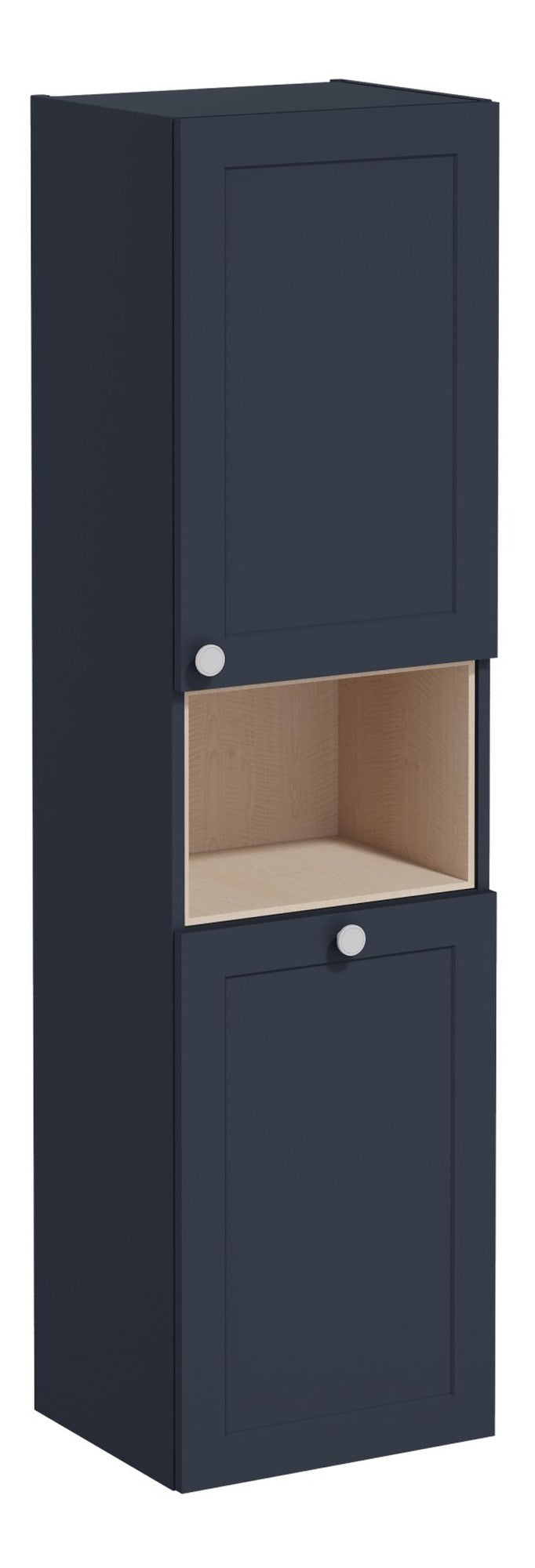 VitrA Root Classic 40cm 2 Door Semi-Tall Unit w/Laundry Basket (RH Hinge) - Matt Dark Blue