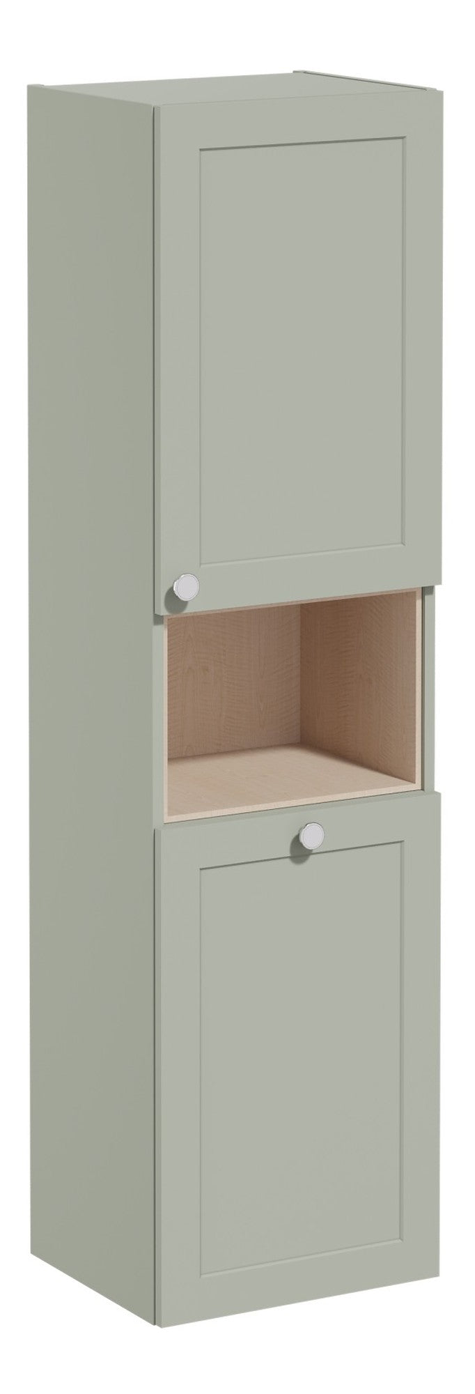 VitrA Root Classic 40cm 2 Door Semi-Tall Unit w/Laundry Basket (RH Hinge) - Matt Retro Green