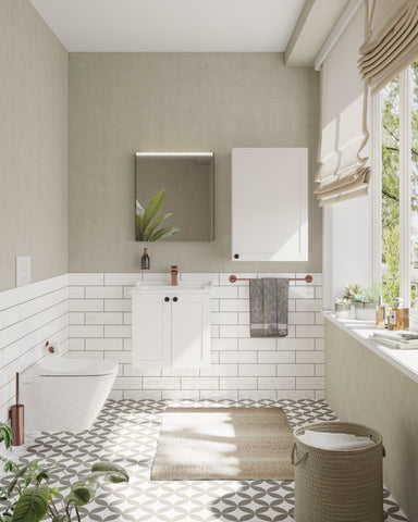 VitrA Root Classic 60cm 1 Door Upper/Wall Unit (RH Hinge) - Matt White