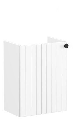 VitrA Root Groove 40cm 1 Door Wall Hung Slim Washbasin Unit (LH Hinge) - Matt White