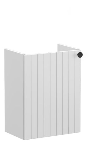 VitrA Root Groove 40cm 1 Door Wall Hung Slim Washbasin Unit (LH Hinge) - Matt Light Grey