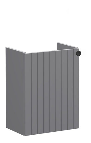 VitrA Root Groove 40cm 1 Door Wall Hung Slim Washbasin Unit (LH Hinge) - Matt Grey
