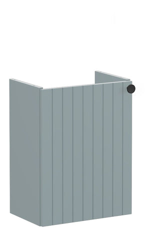 VitrA Root Groove 40cm 1 Door Wall Hung Slim Washbasin Unit (LH Hinge) - Matt Fjord Green