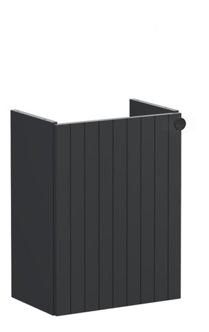 VitrA Root Groove 40cm 1 Door Wall Hung Slim Washbasin Unit (LH Hinge) - Matt Graphite