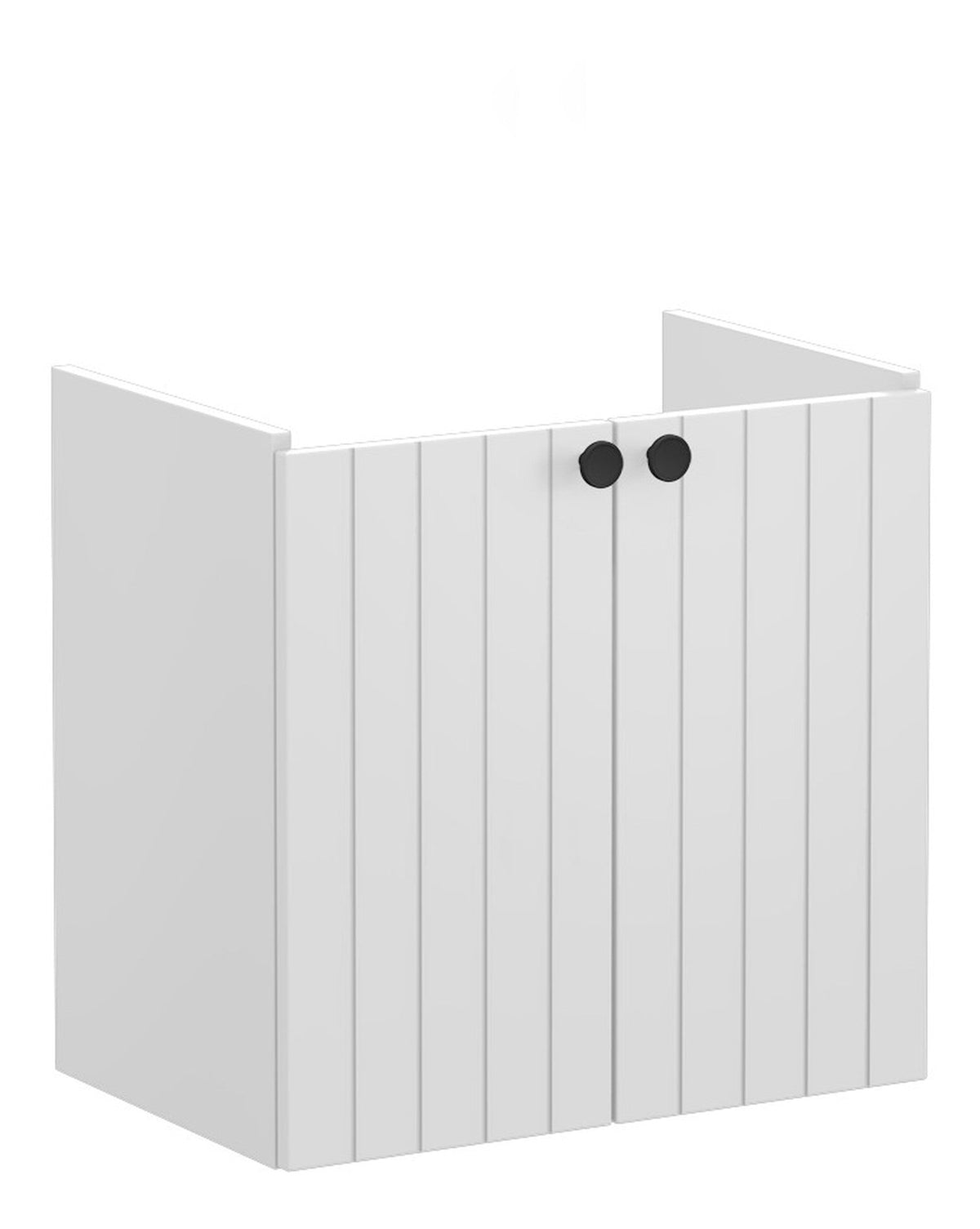 VitrA Root Groove 60cm 2 Door Wall Hung Slim Washbasin Unit - Matt Light Grey