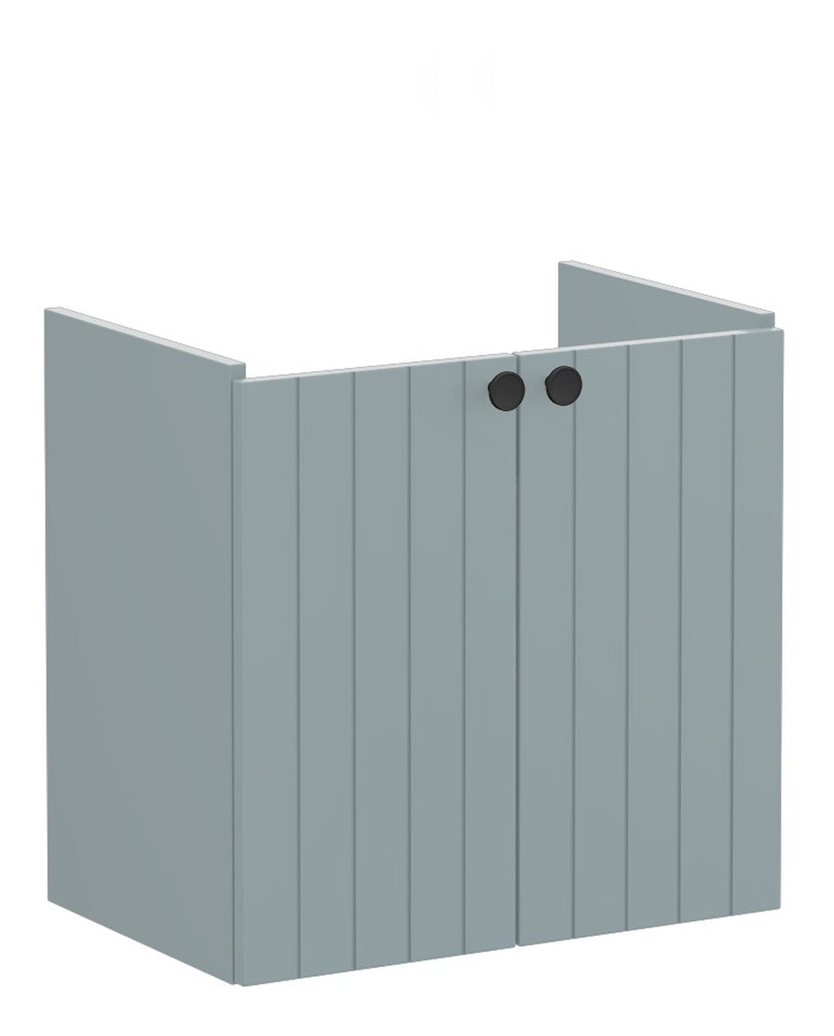 VitrA Root Groove 60cm 2 Door Wall Hung Slim Washbasin Unit - Matt Fjord Green