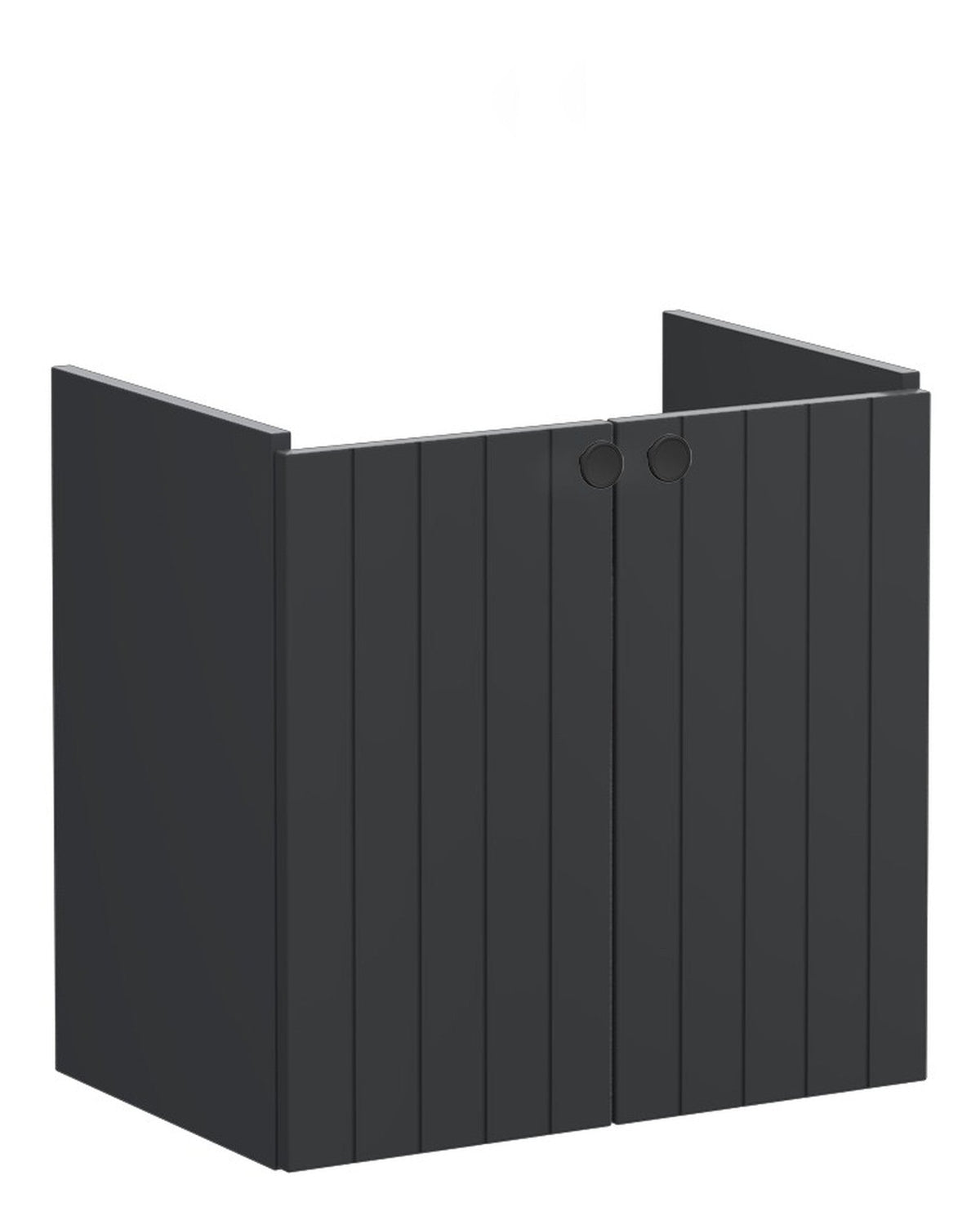 VitrA Root Groove 60cm 2 Door Wall Hung Slim Washbasin Unit - Matt Graphite