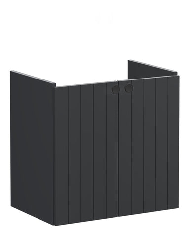 VitrA Root Groove 60cm 2 Door Wall Hung Slim Washbasin Unit - Matt Graphite