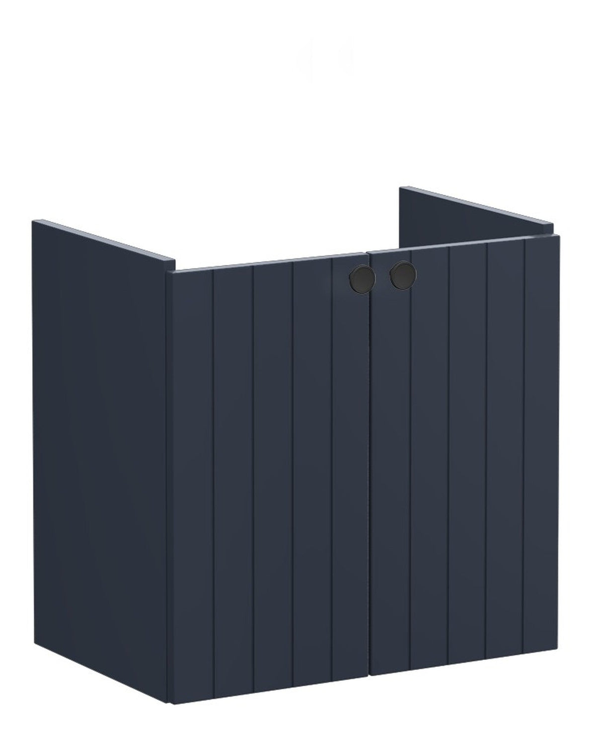 VitrA Root Groove 60cm 2 Door Wall Hung Slim Washbasin Unit - Matt Dark Blue