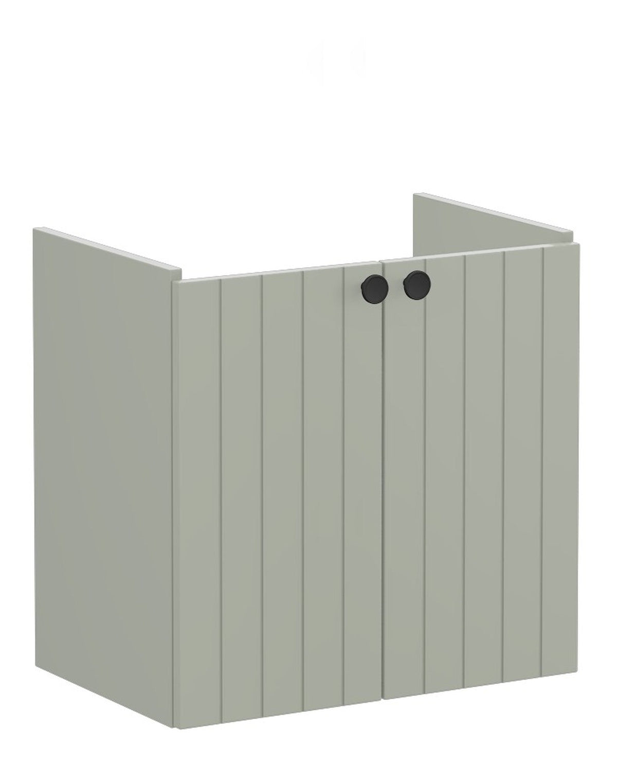 VitrA Root Groove 60cm 2 Door Wall Hung Slim Washbasin Unit - Matt Retro Green