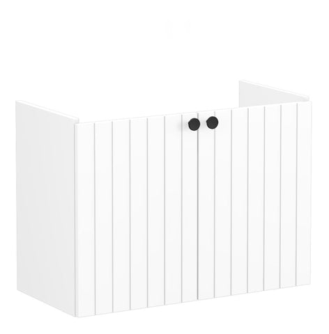 VitrA Root Groove 80cm 2 Door Wall Hung Slim Washbasin Unit - Matt White