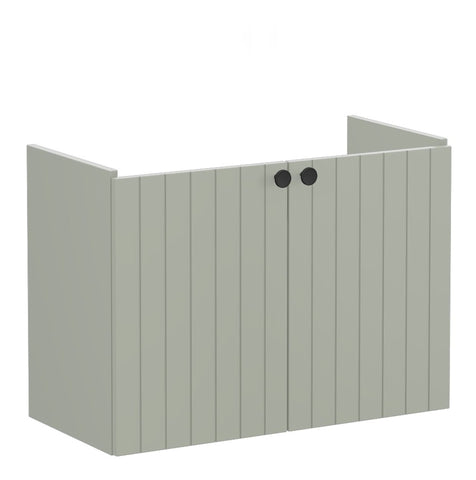 VitrA Root Groove 80cm 2 Door Wall Hung Slim Washbasin Unit - Matt Retro Green