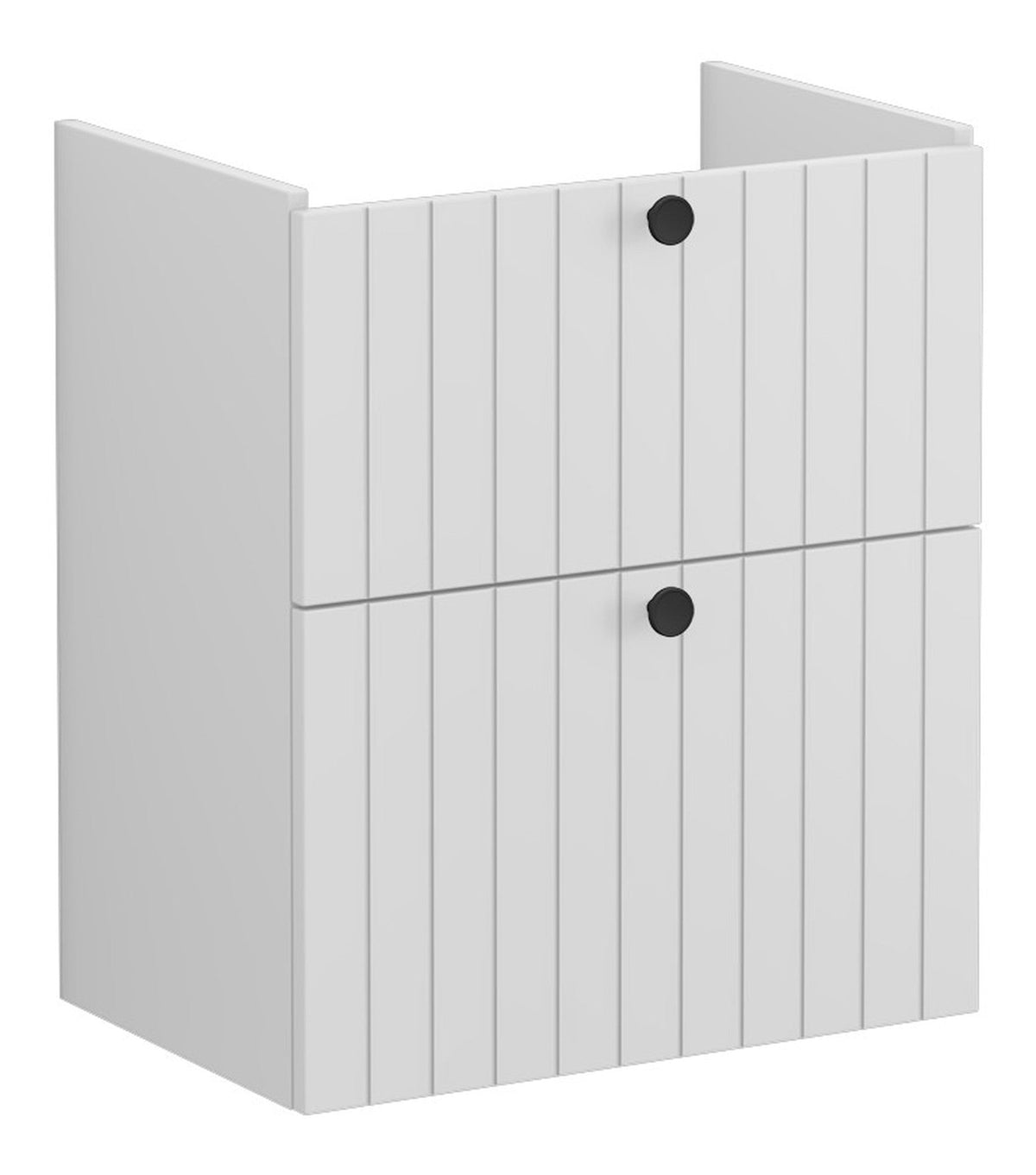VitrA Root Groove 60cm 2 Drawer Slim Washbasin Unit - Matt Light Grey